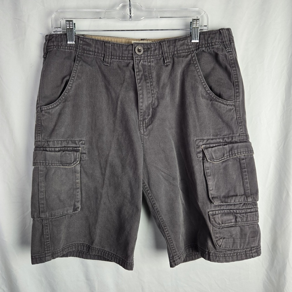 Old Mill Cargo Shorts Mens 34 Gray Casual Summer Travel Utilty‎ Safari Hiking